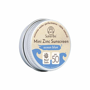 Suntribe Organic Mineral Face & Sport Mini Zinc Sunscreen SPF 50 Ocean Blue 15 g